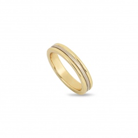 Yellow & White Gold Three Row Wedding Band Yellow & White Gold Three Row Wedding Band